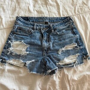 American Eagle Outfitters Ripped Blue Denim Cutoff Shorts
